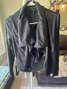 Women’s Navy Open-Front Draped jacket